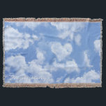 Heart Cloud Sky Cute Modern Lovely Light Blue Girl Throw Blanket<br><div class="desc">Personalise your home with a charming and adorable blanket. This delightful accent showcases a stunning blue sky photo with a heart-shaped cloud. Make your living room,  nursery or bedroom a haven of style and individuality with this cute and soft blanket.</div>