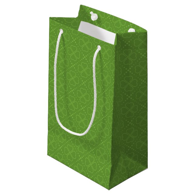 Heart Clover Pattern Small Gift Bag (Front Angled)