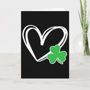 Heart Clover St Patricks Day Men Women St. Patrick Card