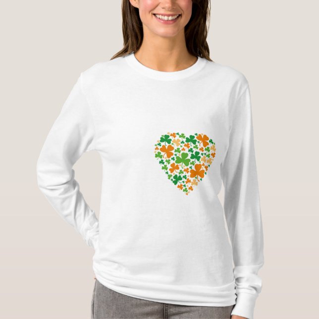 Heart Clovers - ladies long sleeve T-Shirt (Front)