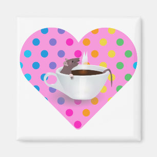 heart coffee mouse magnet
