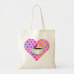heart coffee mouse tote bag