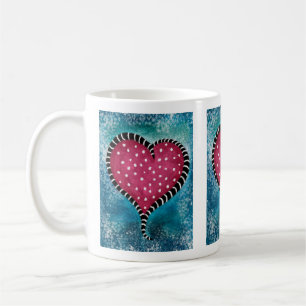 Heart Coffee Mug Pink Blue Black Cute