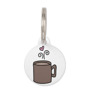 Heart Coffee Pet Tag