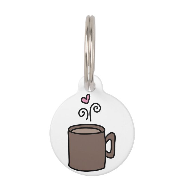 Heart Coffee Pet Tag (Front)