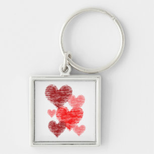 Heart Collage Key Ring