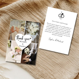 Heart Collage Wedding Thank You Card