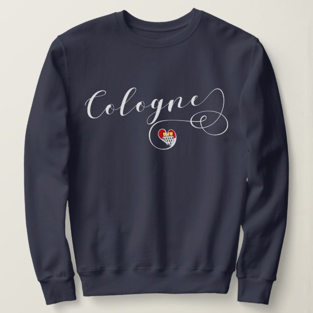 Heart Cologne Sweatshirt, Köln Flag Sweatshirt (Design Front)