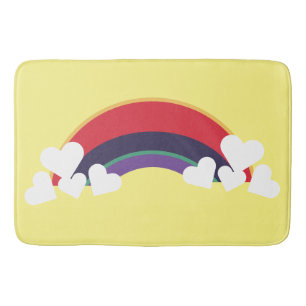 Heart colored bunt Rainbow Color rainbow Bath Mat