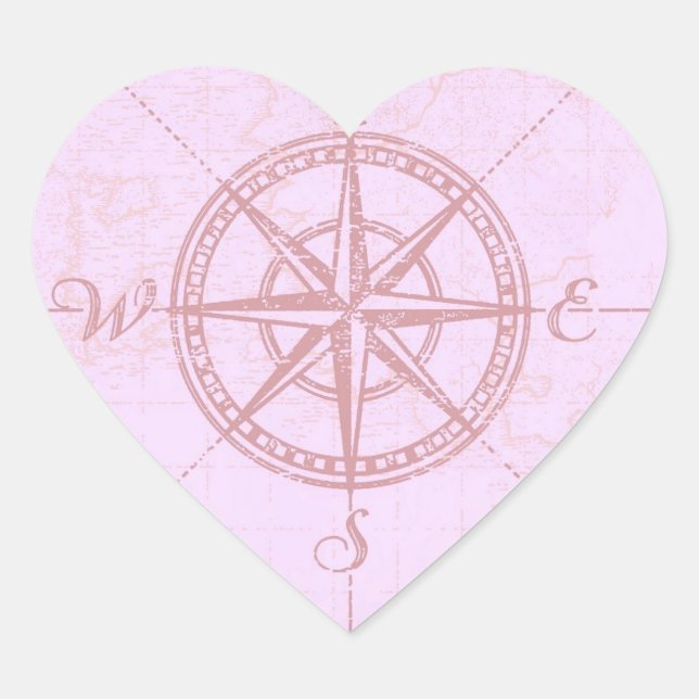 Heart Compass Heart Sticker (Front)