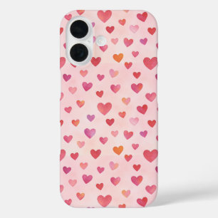 Heart Confetti Pattern iPhone 16 Case
