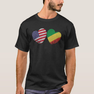 Heart Congolese American Flag Patriotic Family Her T-Shirt