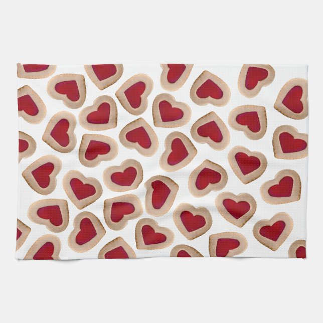 Heart Cookies Tea Towel (Horizontal)