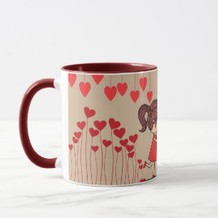 Heart + Couple Mug – Romantic Gift for Coffee Love