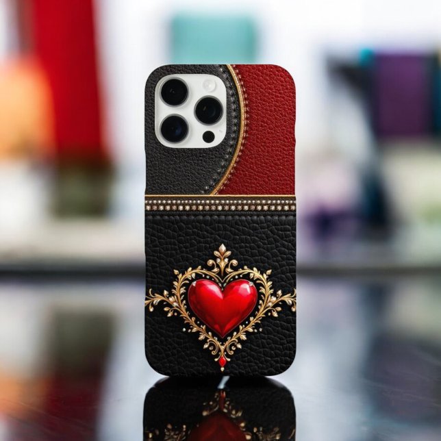 Heart - Crimson Affection Leather Sleeve!  Case-Mate iPhone Case (Creator Uploaded)