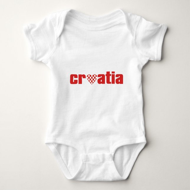 Heart Croatia Baby Bodysuit (Front)