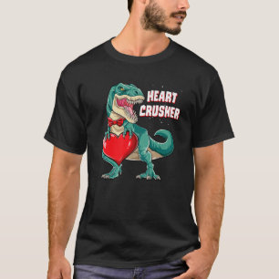 Heart Crusher T Valentines Day Dinosaur T Rex Boys T-Shirt