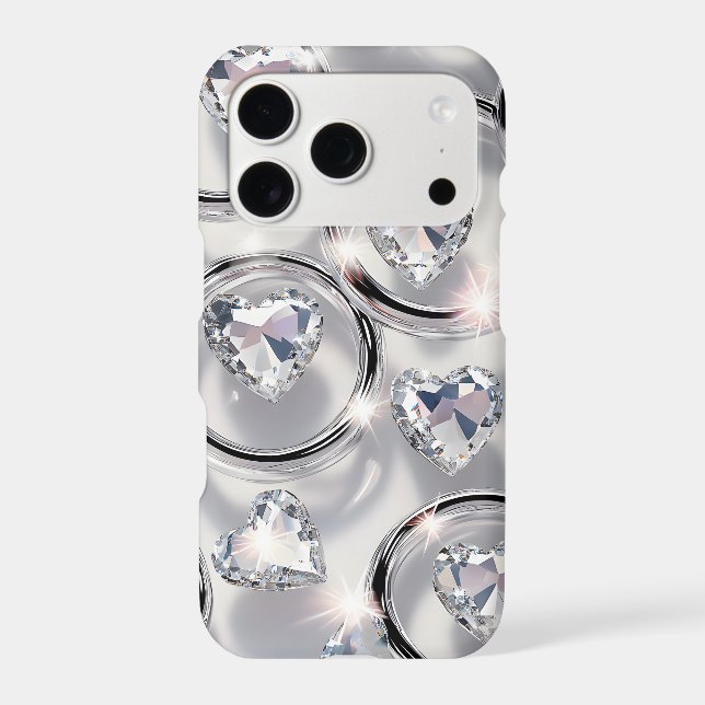 Heart Crystal Ring iPhone Case | Y2K Bling (Back)