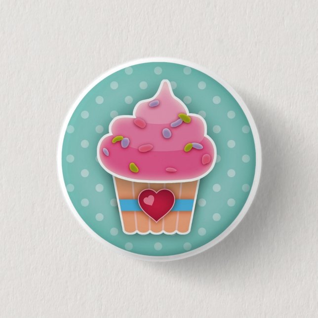 Heart Cupcake Button (Front)
