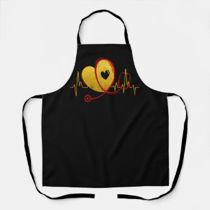 Heart Curve With Medical Stethoscope 1 Apron