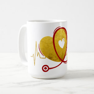 Heart Curve With Medical Stethoscope 1 Coffee Mug