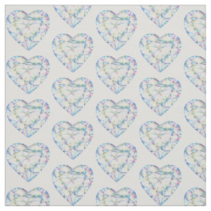 Heart cut diamond watercolor art fabric