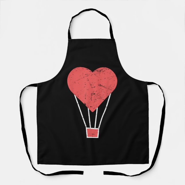 Heart  Cute Hot Air Balloon Apron (Front)