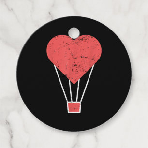 Heart  Cute Hot Air Balloon Favour Tags