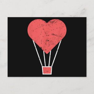 Heart  Cute Hot Air Balloon Holiday Postcard