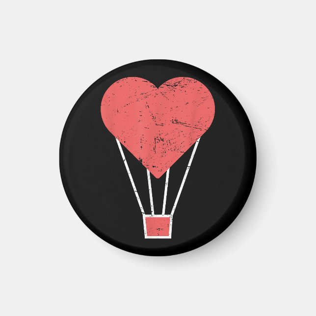 Heart  Cute Hot Air Balloon Magnet (Front)