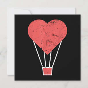 Heart Cute Hot Air Balloon Save The Date