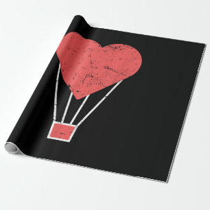 Heart Cute Hot Air Balloon Wrapping Paper