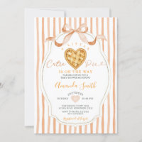 Heart Cutie Pie Stripes Bow Baby Shower