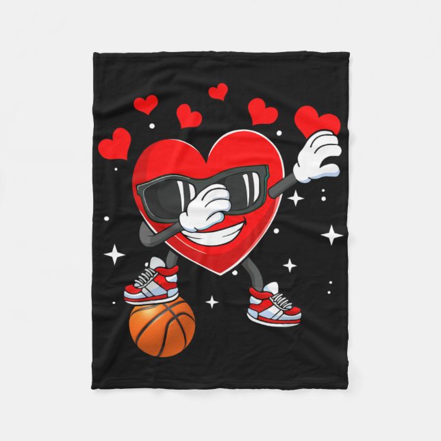 Heart Dab Dance With Bysketbyll Byll Valentines Da Fleece Blanket (Front)