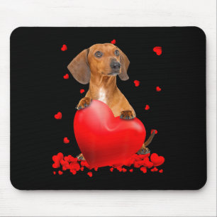Heart Dachshund Dog Lover Christmas Valentines Day Mouse Pad