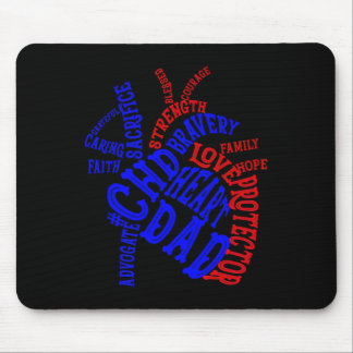Heart Dad Chd Congenital Heart Defect Awareness Mo Mouse Pad