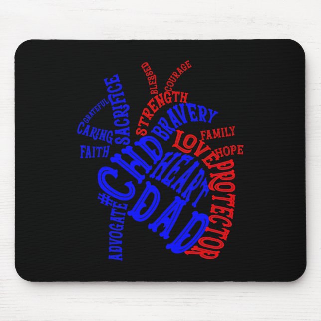 Heart Dad Chd Congenital Heart Defect Awareness Mo Mouse Pad (Front)