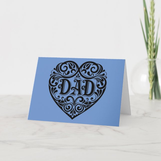 Heart Dad Father's Day Greeting Card (Front)