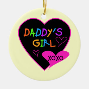 Heart Daddy's Girl T Shirts and Gifts Ceramic Tree Decoration