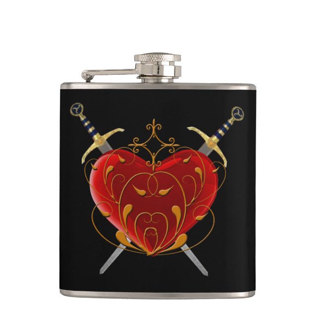 Heart & Daggers Flask (Front)