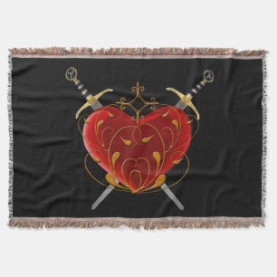 Heart & Daggers Throw Blanket