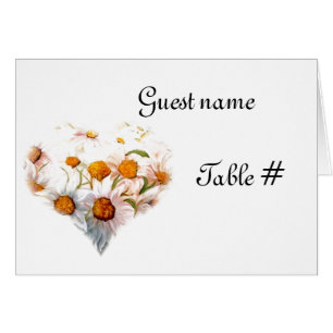 Heart daisies - wedding place card