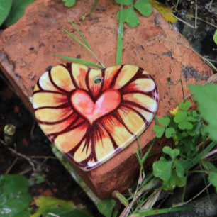 Heart Daisy Ceramic Tree Decoration