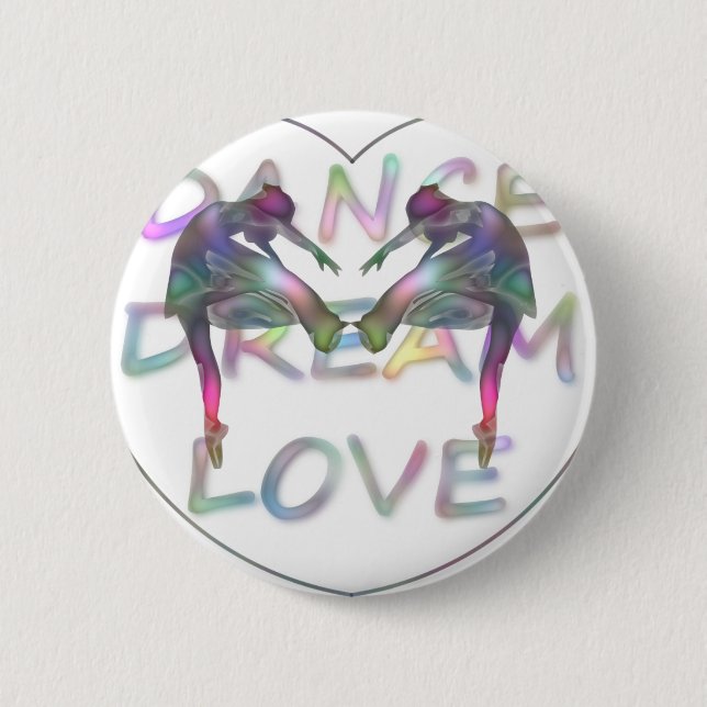 heart dance 6 cm round badge (Front)