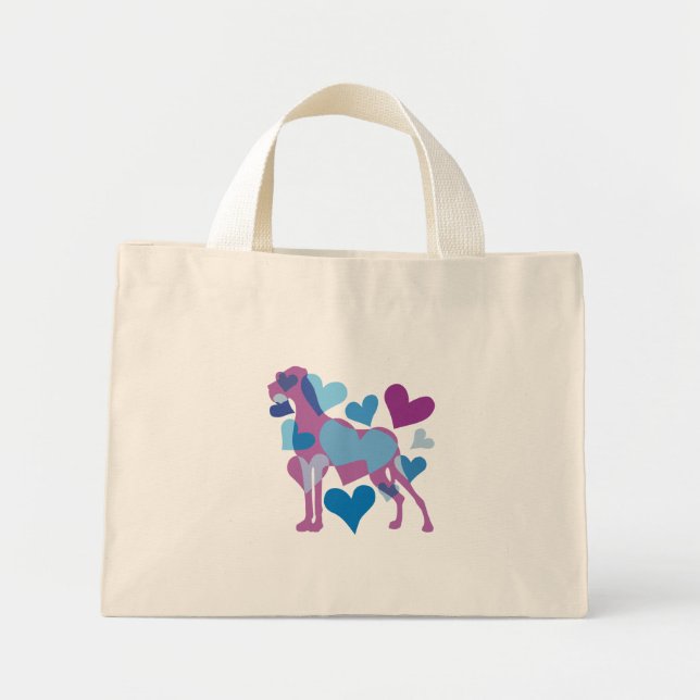 Heart Dane Mini Tote Bag (Front)