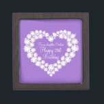 Heart daughter 21st birthday gift box<br><div class="desc">Pretty diamond graphic effect on purple keepsake gift box. Perfect to showcase a extra special gift for your daughter on special 21st Birthday. Gift box reads: "To our daughter Eveline. Happy 21st Birthday",  or can be customised with your own words and name. Exclusive design by Sarah Trett.</div>