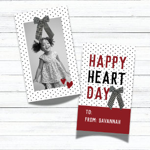 Heart Day Polka Dot Valentines Classroom Card