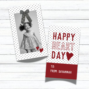 Heart Day Polka Dot Valentines Classroom Card