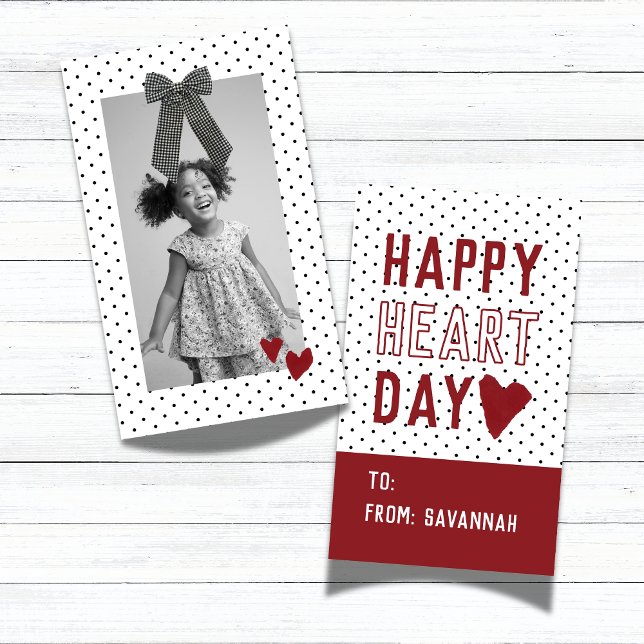Heart Day Polka Dot Valentines Classroom Card (Heart Day Polka Dot Valentines Classroom Card)
