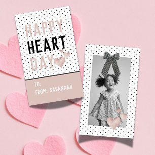 Heart Day Rose Gold Valentines Classroom Card